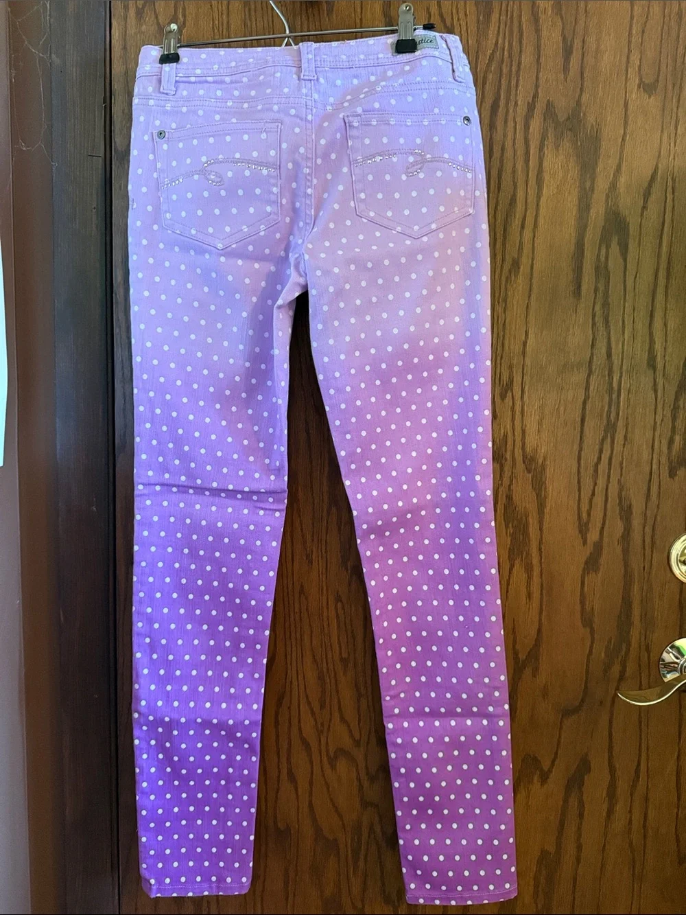 ✨Purple Ombre Polka Dot Skinny Jeans